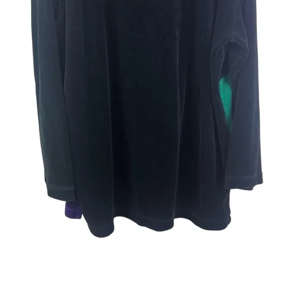 Vintage Retro 80's/90's Velvety Velour Color Block 3/4 Zip Pullover Sweatshirt - Picture 8 of 14